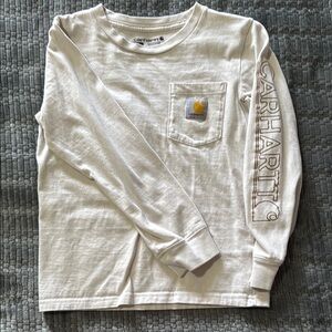 Carhartt Boys Long Sleeve Shirt Size 7 – White Logo Tee